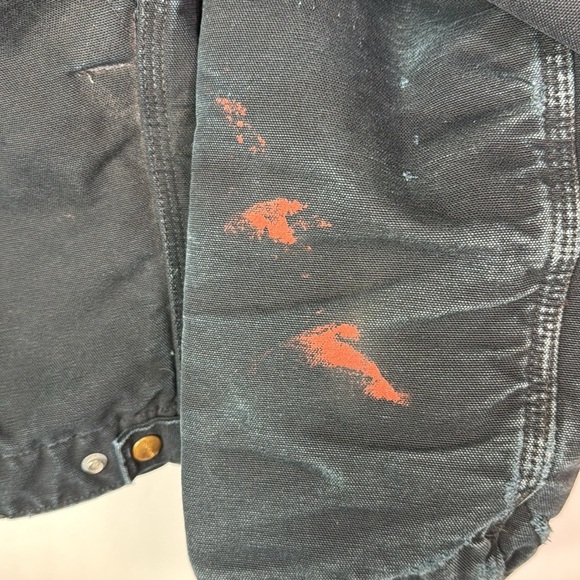 Carhartt J001 Black Detroit Blanket Lined Canvas Jacket 2013 Grunge Large - Picture 7 of 13